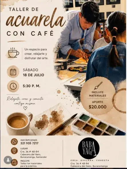 Taller de acuarela con café